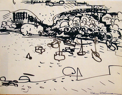Harbor View by Hans Hofmann, 1934 Ink on Paper