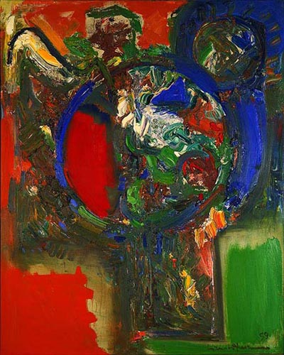 The Bouquet by Hans Hofmann, 1959 Oil on Canvas Thick Red Green