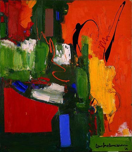 The Lark by Hans Hofmann, 1960 Red Oil on Canvas